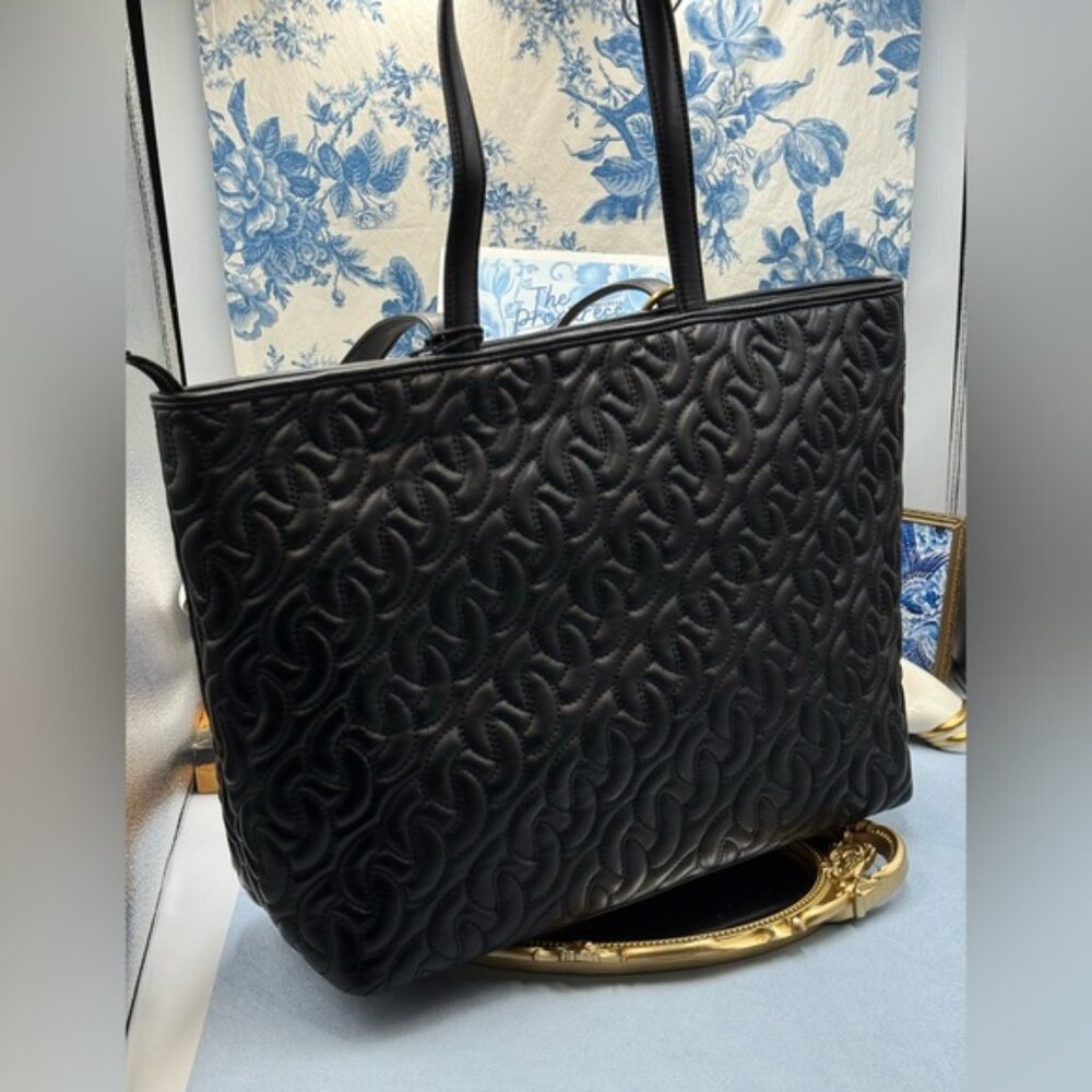🆕 VERSACE JEANS COUTURE 🧿 NWT Black Thelma Tote Shopper + Scarf - Picture 8 of 16